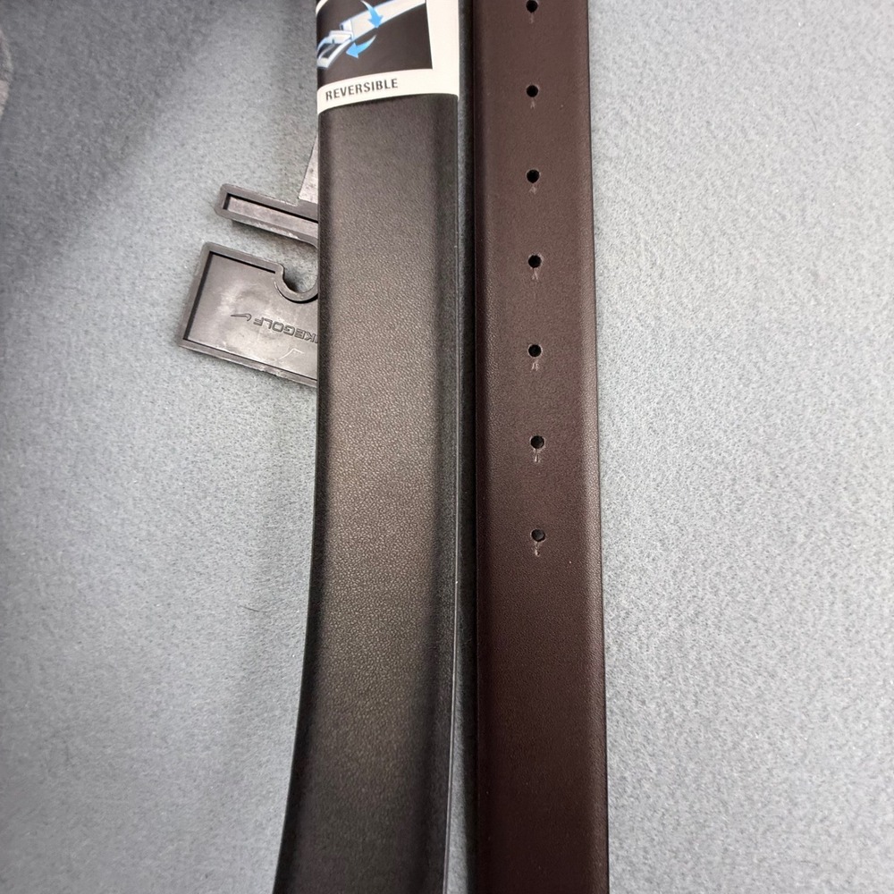 Nike Golf Belt Mens 42 Black Brown Reversible Textured Buckle New